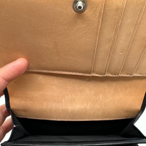 COACH y2k Black Signature Canvas Hampton Buckle Compact Wallet - Picture 9 of 12